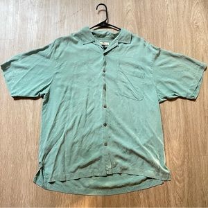 Tommy Bahama Silk short sleeve sage green shirt